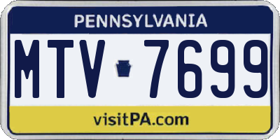 PA license plate MTV7699