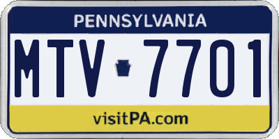 PA license plate MTV7701