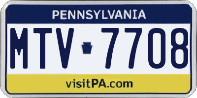 PA license plate MTV7708