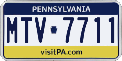 PA license plate MTV7711