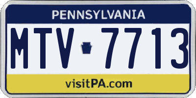 PA license plate MTV7713