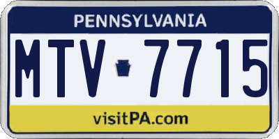 PA license plate MTV7715