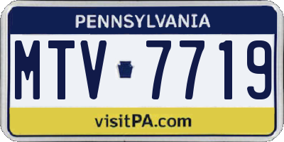 PA license plate MTV7719