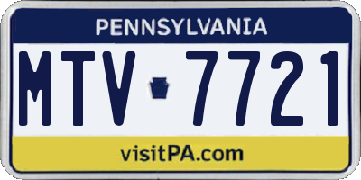 PA license plate MTV7721