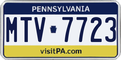 PA license plate MTV7723