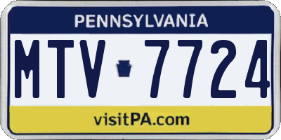 PA license plate MTV7724