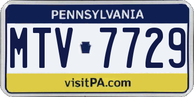 PA license plate MTV7729
