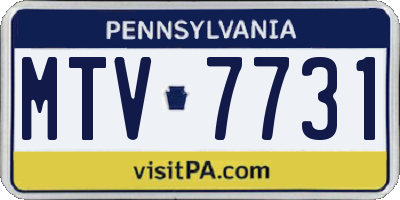PA license plate MTV7731