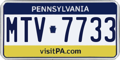PA license plate MTV7733