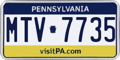 PA license plate MTV7735