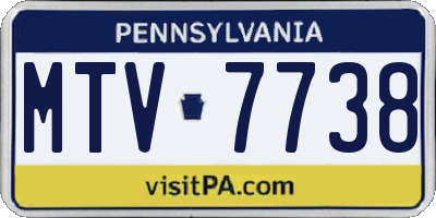 PA license plate MTV7738