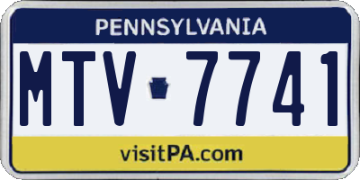 PA license plate MTV7741