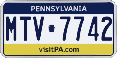 PA license plate MTV7742