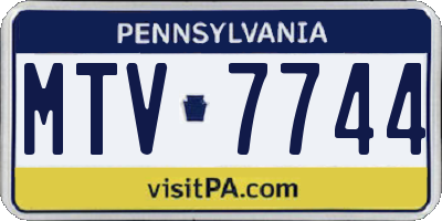 PA license plate MTV7744