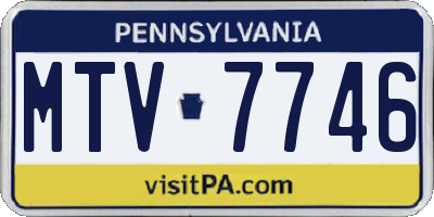 PA license plate MTV7746