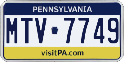 PA license plate MTV7749