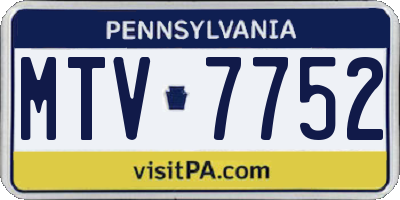 PA license plate MTV7752