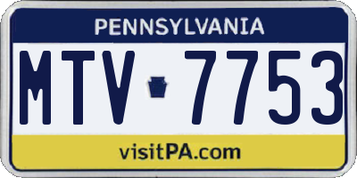 PA license plate MTV7753