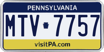 PA license plate MTV7757
