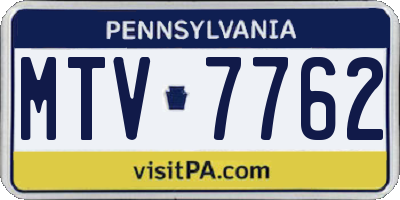 PA license plate MTV7762