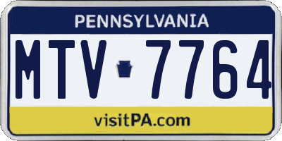 PA license plate MTV7764