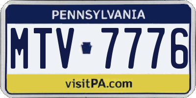 PA license plate MTV7776