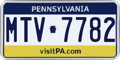 PA license plate MTV7782