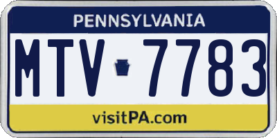 PA license plate MTV7783