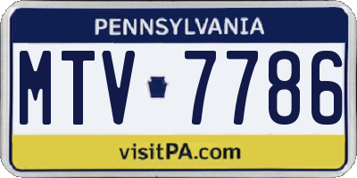 PA license plate MTV7786