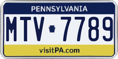 PA license plate MTV7789