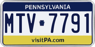 PA license plate MTV7791