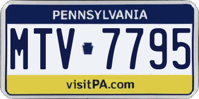 PA license plate MTV7795