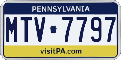 PA license plate MTV7797