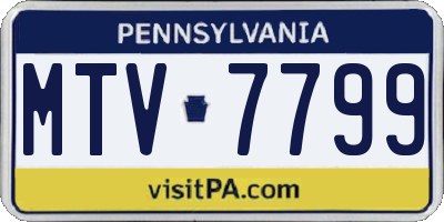 PA license plate MTV7799