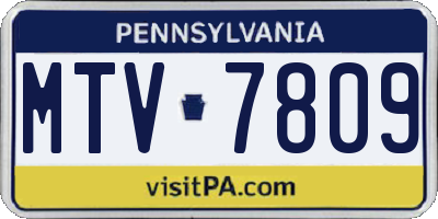 PA license plate MTV7809