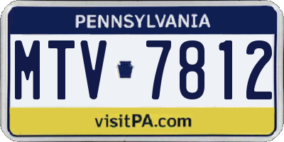 PA license plate MTV7812