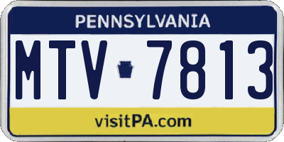 PA license plate MTV7813