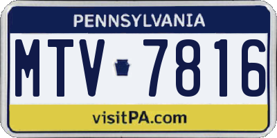 PA license plate MTV7816