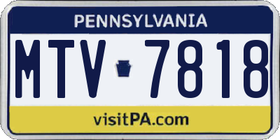 PA license plate MTV7818