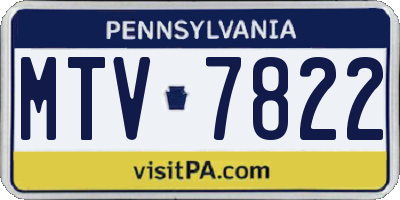 PA license plate MTV7822