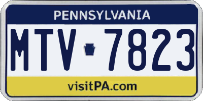 PA license plate MTV7823