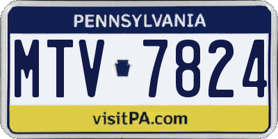 PA license plate MTV7824