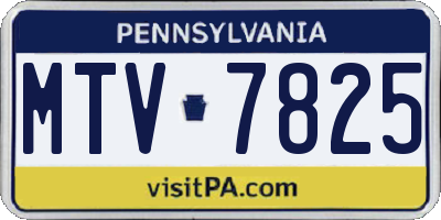 PA license plate MTV7825