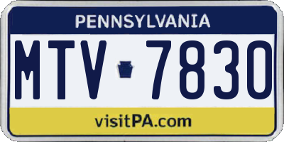 PA license plate MTV7830