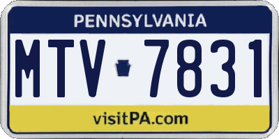 PA license plate MTV7831