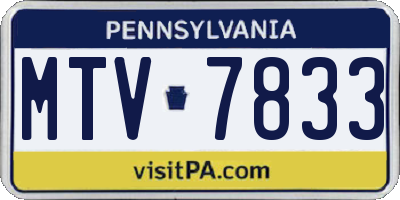 PA license plate MTV7833