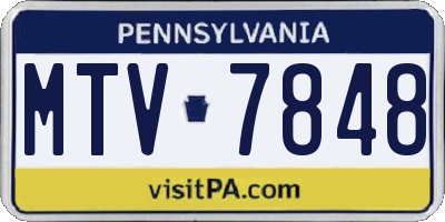 PA license plate MTV7848