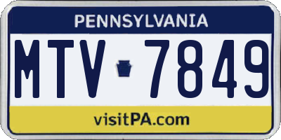 PA license plate MTV7849