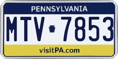 PA license plate MTV7853