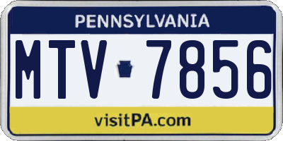 PA license plate MTV7856
